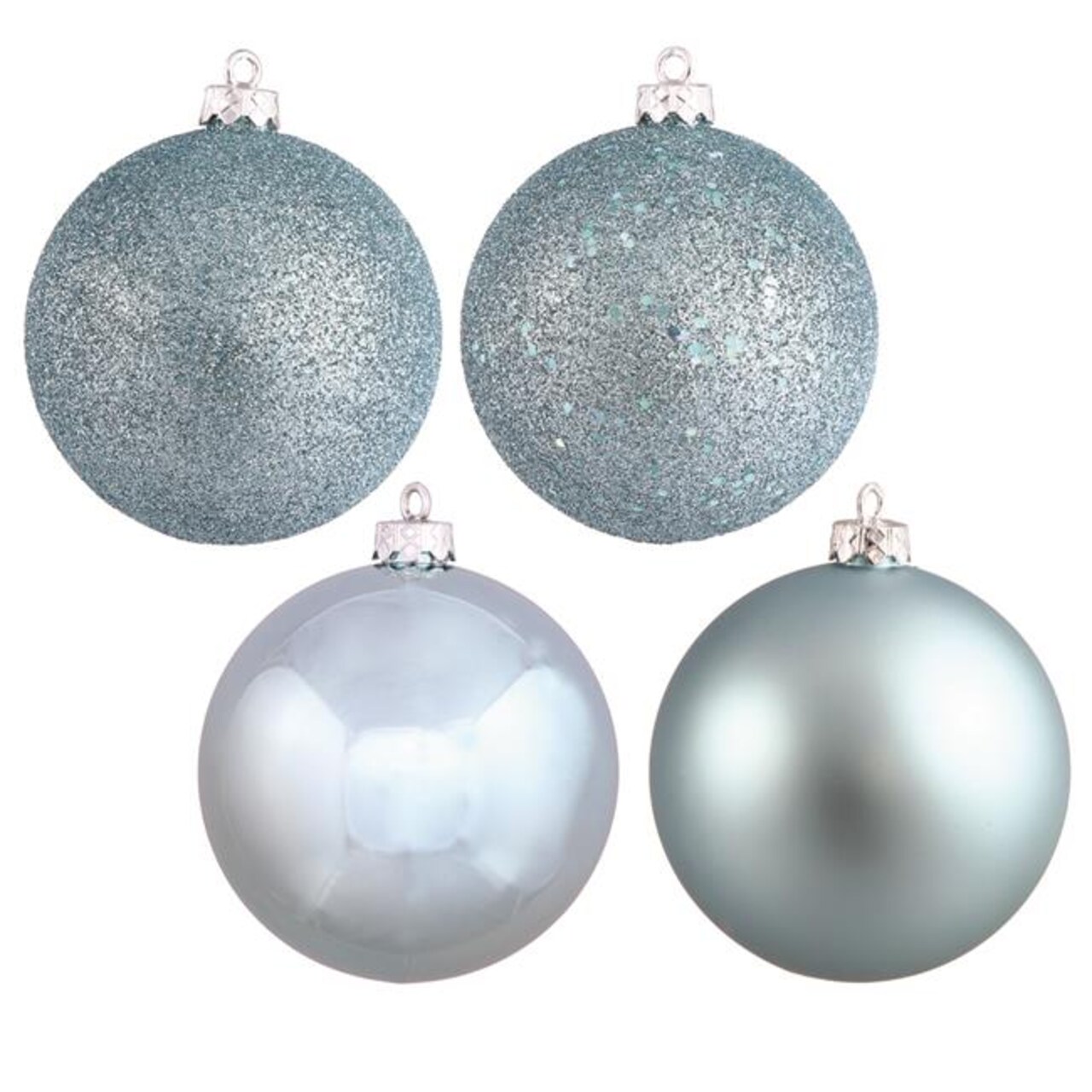Baby Blue 4 Finish Assorted Ball Ornament, 2.4 in. - 60 per Box